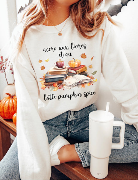 Coton Ouaté Sans Capuchon Accro Aux Livres Et Au Latté Pumpkin Spice