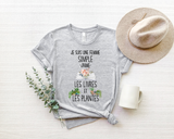 T-Shirt Femme Simple Les Livres Et Les Plantes