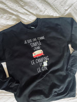 Coton Ouaté Sans Capuche Femme Simple Camping Et Gin