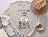 Coton Ouaté Sans Capuche Femme Simple Les Livres Et Les Plantes