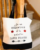 Sac Éducatrice/Enseignante Super Pouvoir