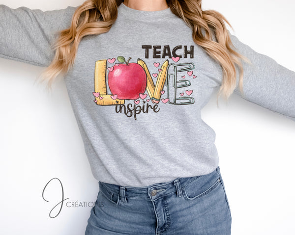 Coton Ouaté Sans Capuche Teach Love Inspire