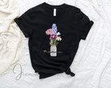 T-Shirt personnalisé avec Fleurs de Naissances D'Enfants