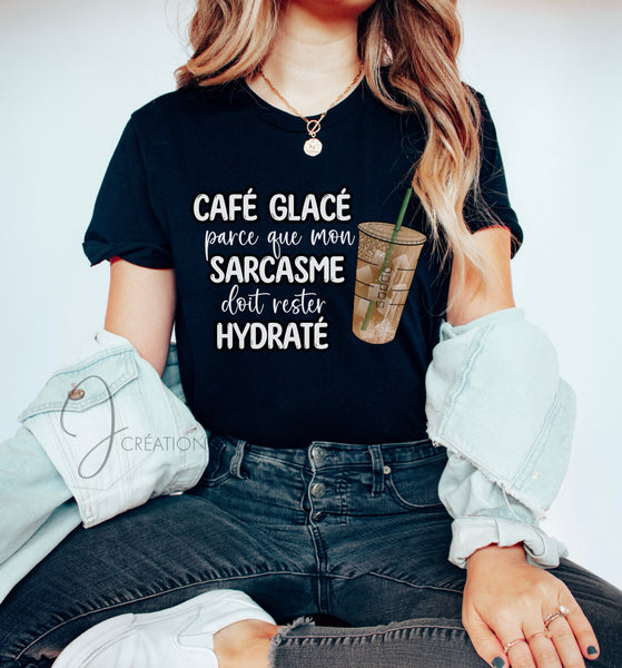 T-Shirt Café Glacé Sarcasme