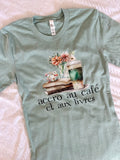 T-Shirt Accro Au Café et Aux Livres