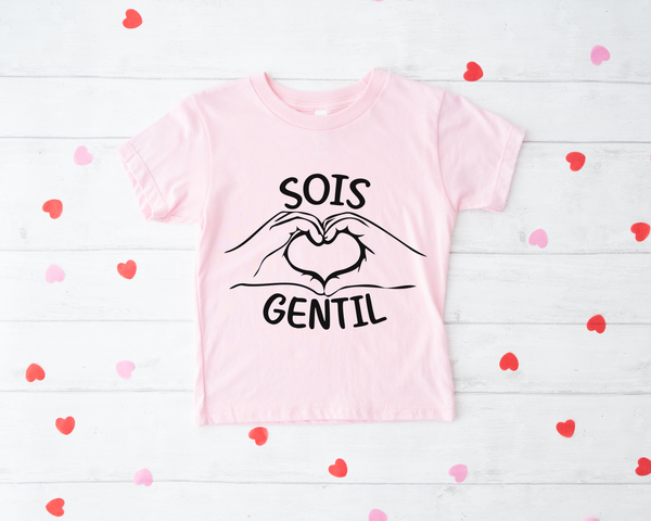 T-Shirt Enfant Rose Sois Gentil