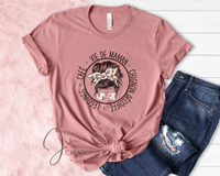 T-Shirt Vie De Maman Café Leggings Chignon Décoiffé