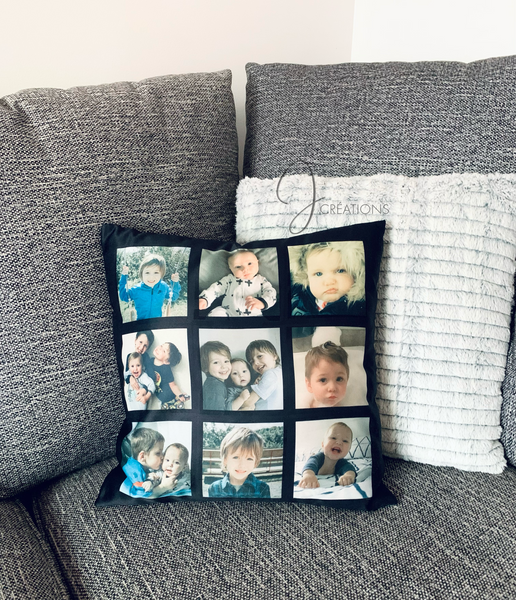 Coussin personnalisé avec 9 photos