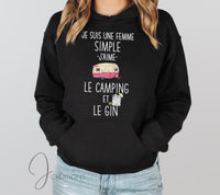 Coton Ouaté "Hoodie" Femme Simple Camping Et Gin