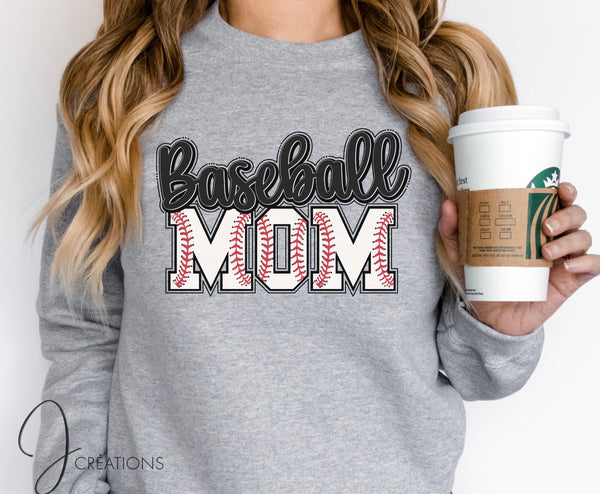 Coton Ouaté Sans Capuche Baseball Mom