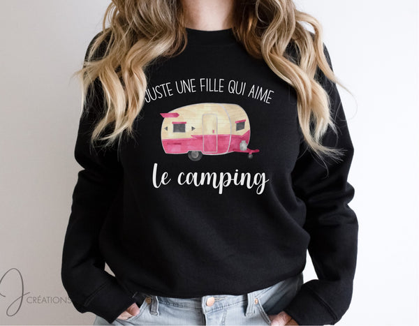 Coton Ouat Sans Capuche Juste Une Fille Qui Aime Le Camping