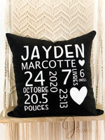 Coussin Statistiques de Naissance